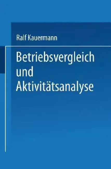 Cover of Betriebsvergleich Und Aktivitätsanalyse