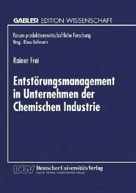 Cover of Entstörungsmanagement in Unternehmen Der Chemischen Industrie