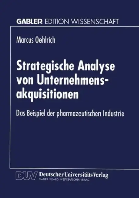 Cover of Strategische Analyse Von Unternehmensakquisitionen