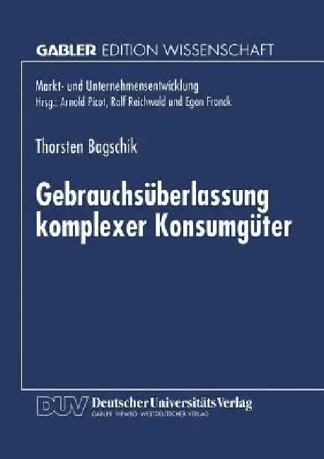 Cover of Gebrauchsüberlassung Komplexer Konsumgüter