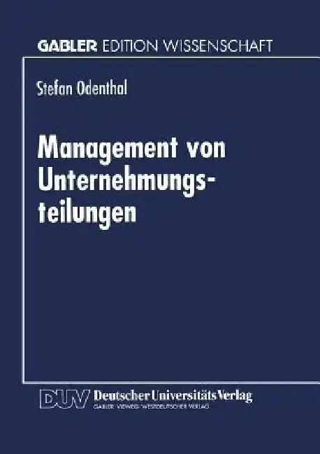 Cover of Management Von Unternehmungsteilungen