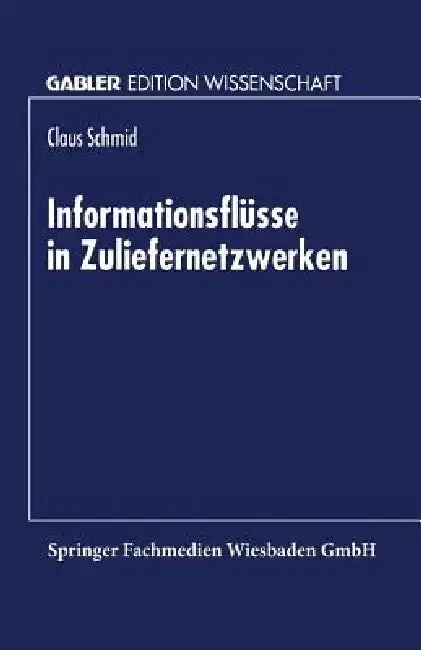 Cover of Informationsflüsse in Zuliefernetzwerken