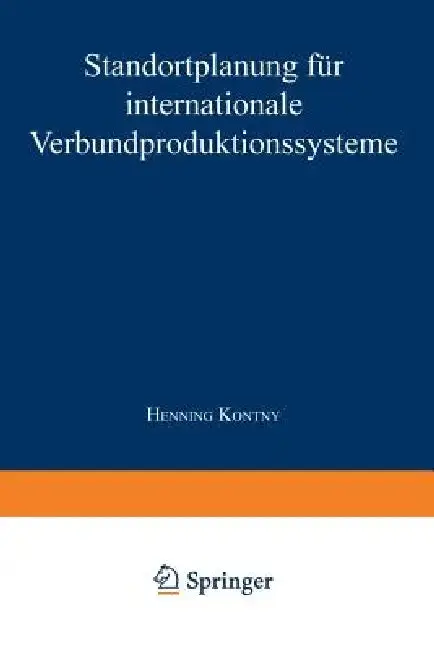 Cover of Standortplanung Für Internationale Verbundproduktionssysteme