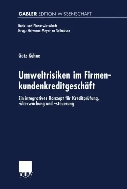 Cover of Umweltrisiken Im Firmenkundenkreditgeschäft