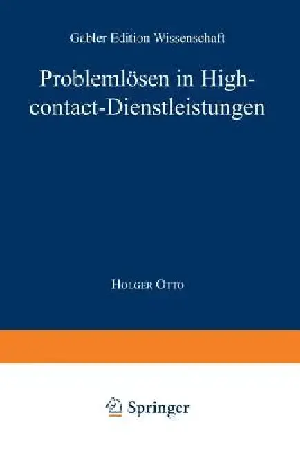 Cover of Problemlösen in High-Contact-Dienstleistungen