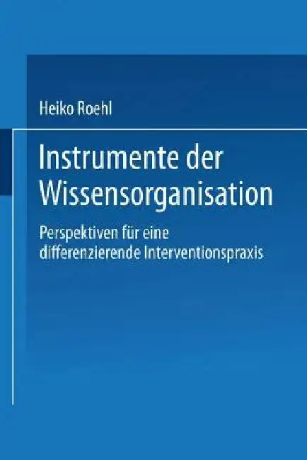 Cover of Instrumente Der Wissensorganisation