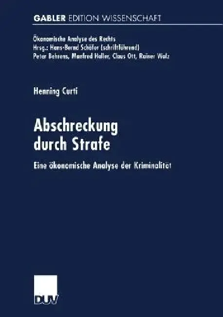 Cover of Abschreckung Durch Strafe