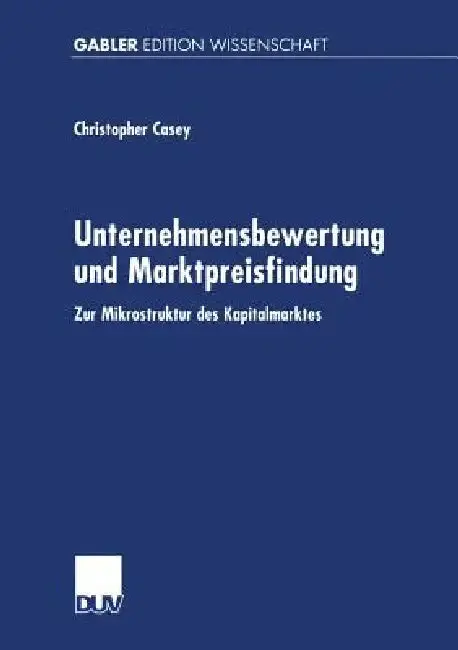 Cover of Unternehmensbewertung Und Marktpreisfindung