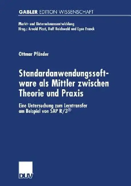 Cover of Standardanwendungssoftware ALS Mittler Zwischen Theorie Und PRAXIS