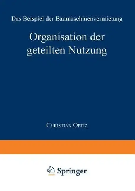 Cover of Organisation Der Geteilten Nutzung