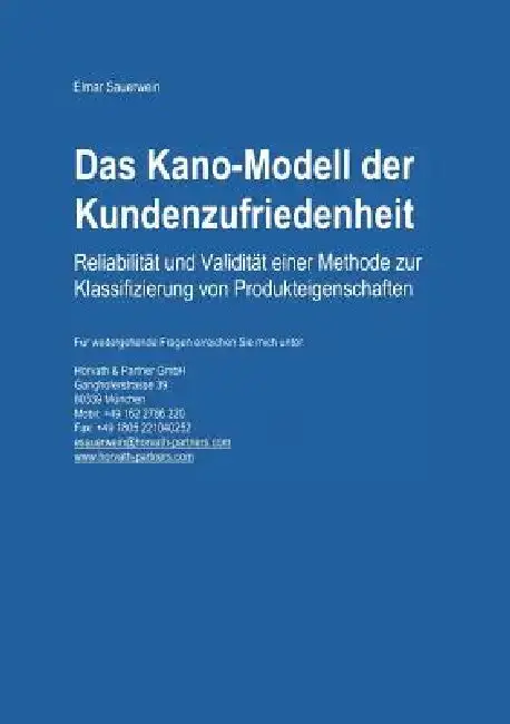 Cover of Das Kano-Modell Der Kundenzufriedenheit