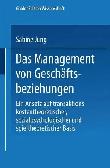 Cover of Das Management Von Geschäftsbeziehungen