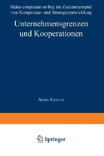 Cover of Unternehmensgrenzen Und Kooperationen