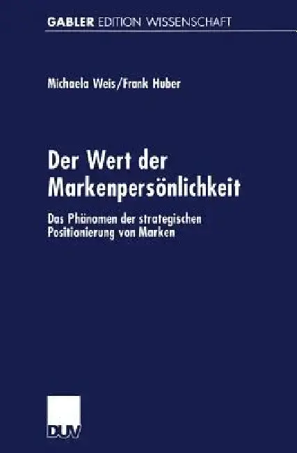 Cover of Der Wert Der Markenpersönlichkeit