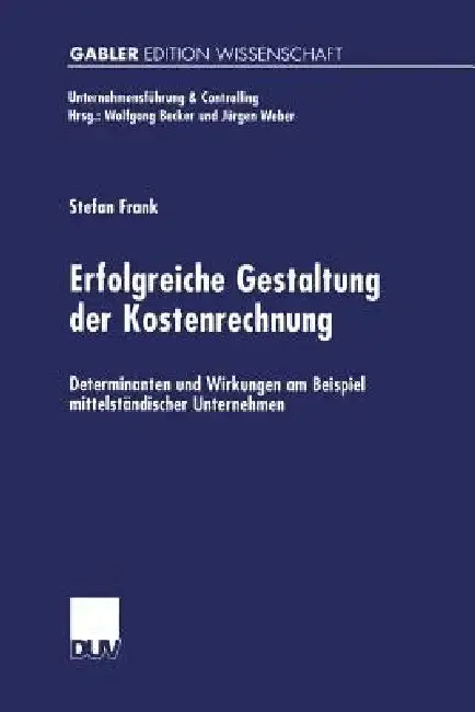 Cover of Erfolgreiche Gestaltung Der Kostenrechnung