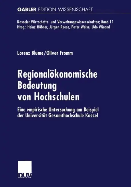 Cover of Regionalökonomische Bedeutung Von Hochschulen