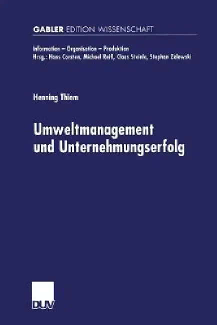 Cover of Umweltmanagement Und Unternehmungserfolg