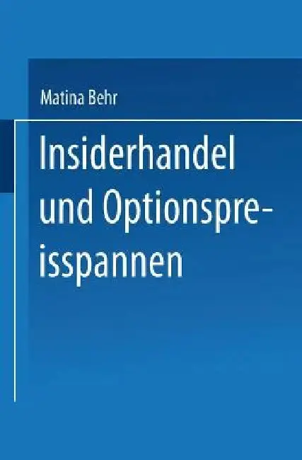 Cover of Insiderhandel Und Optionspreisspannen