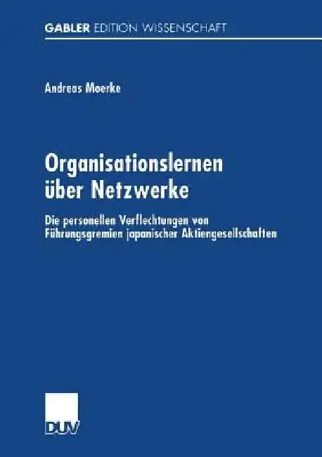 Cover of Organisationslernen Über Netzwerke