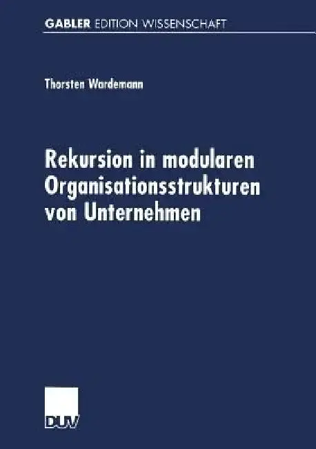 Cover of Rekursion in Modularen Organisationsstrukturen Von Unternehmen