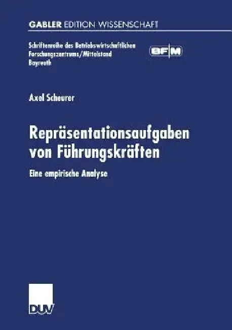 Cover of Repräsentationsaufgaben Von Führungskräften