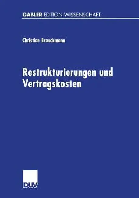 Cover of Restrukturierungen Und Vertragskosten