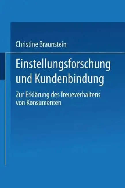 Cover of Einstellungsforschung Und Kundenbindung