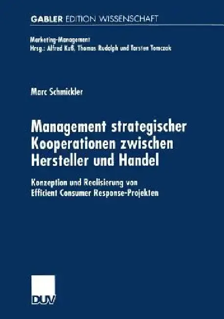 Cover of Management Strategischer Kooperationen Zwischen Hersteller Und Handel