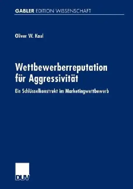 Cover of Wettbewerberreputation Für Aggressivität