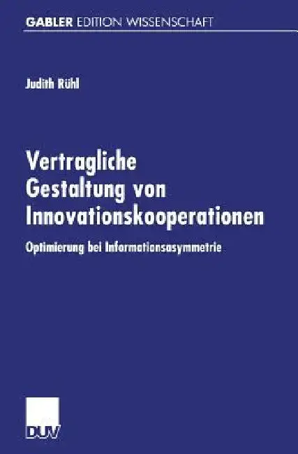 Cover of Vertragliche Gestaltung Von Innovationskooperationen