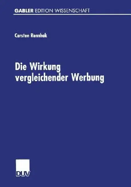 Cover of Die Wirkung Vergleichender Werbung