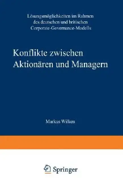 Cover of Konflikte Zwischen Aktionären Und Managern