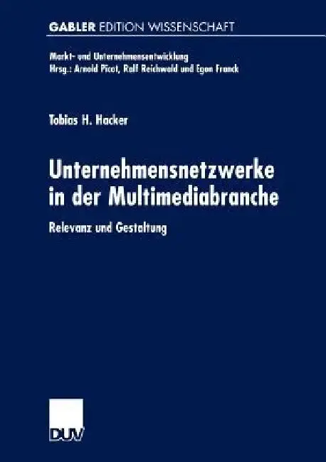 Cover of Unternehmensnetzwerke in Der Multimediabranche