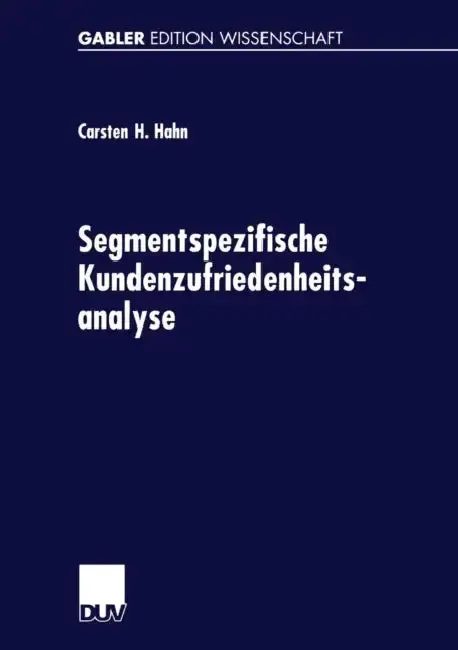 Cover of Segmentspezifische Kundenzufriedenheitsanalyse