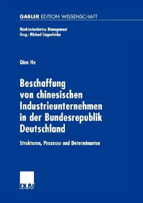 Cover of Beschaffung Von Chinesischen Industrieunternehmen in Der Bundesrepublik Deutschland