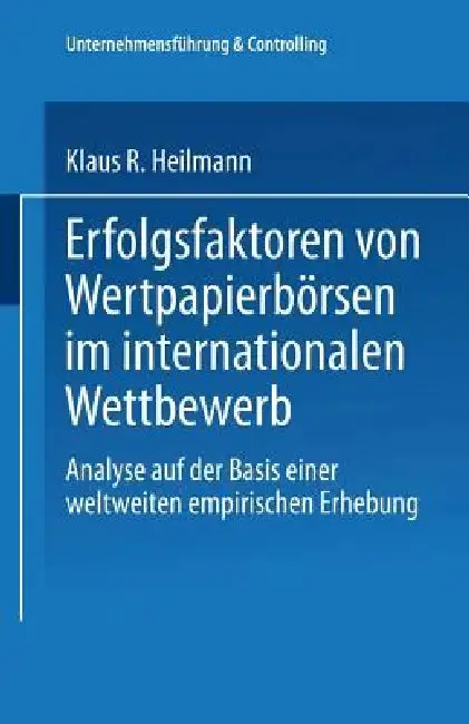 Cover of Erfolgsfaktoren Von Wertpapierbörsen Im Internationalen Wettbewerb