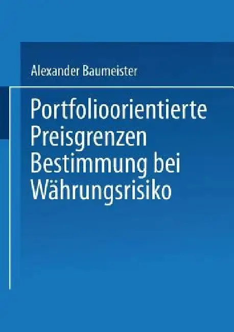 Cover of Portfolioorientierte Preisgrenzenbestimmung Bei Währungsrisiko