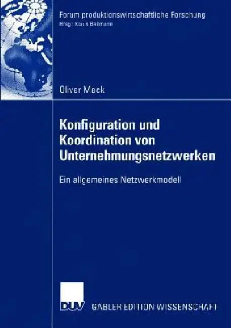 Cover of Konfiguration Und Koordination Von Unternehmungsnetzwerken