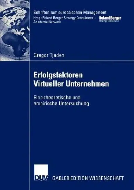 Cover of Erfolgsfaktoren Virtueller Unternehmen