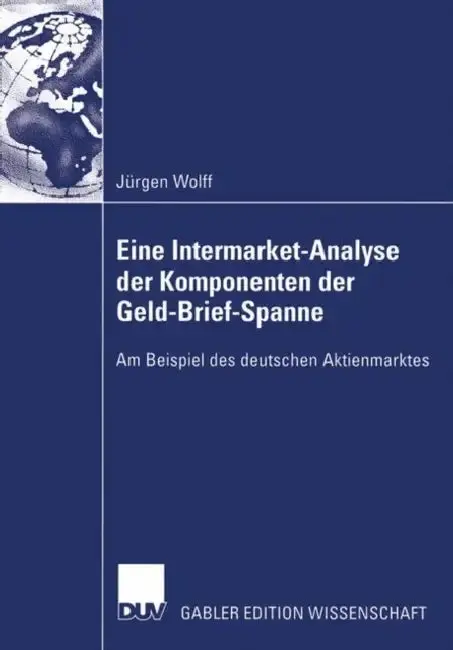 Cover of Eine Intermarket-Analyse Der Komponenten Der Geld-Brief-Spanne
