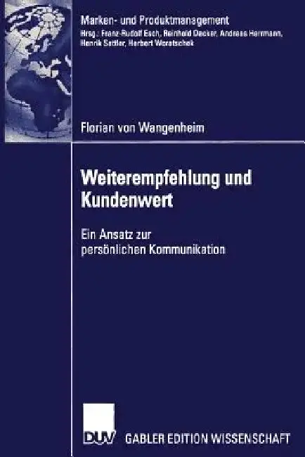 Cover of Weiterempfehlung Und Kundenwert
