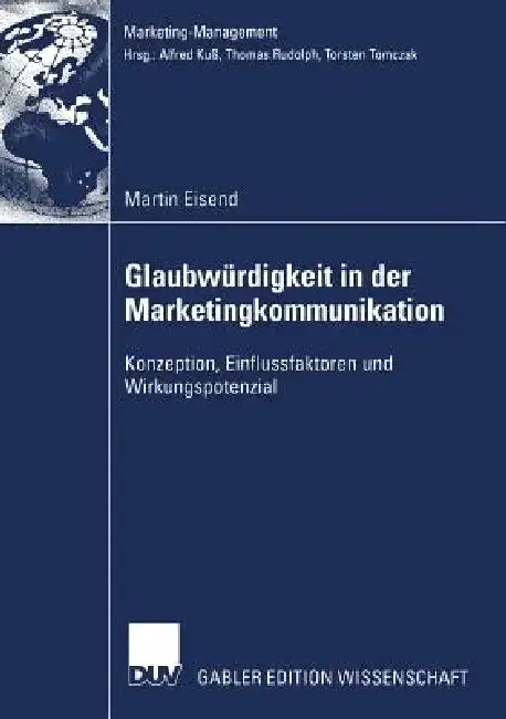 Cover of Glaubwürdigkeit in Der Marketingkommunikation