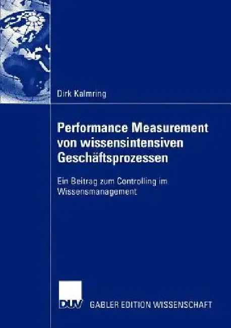 Cover of Performance Measurement Von Wissensintensiven Geschäftsprozessen