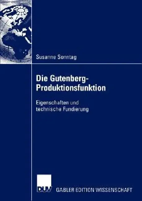 Cover of Die Gutenberg-Produktionsfunktion