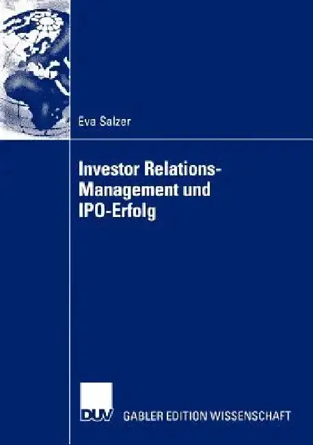 Cover of Investor Relations-Management Und Ipo-Erfolg
