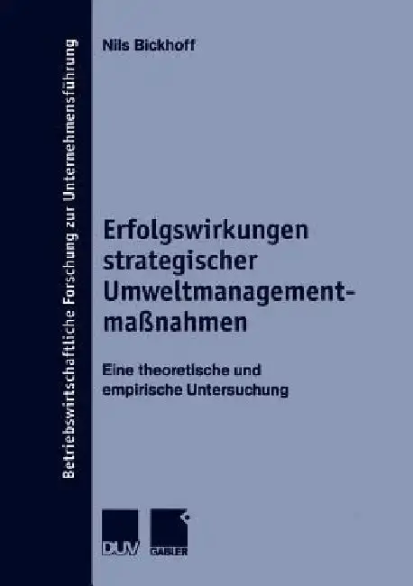 Cover of Erfolgswirkungen Strategischer Umweltmanagementmaßnahmen