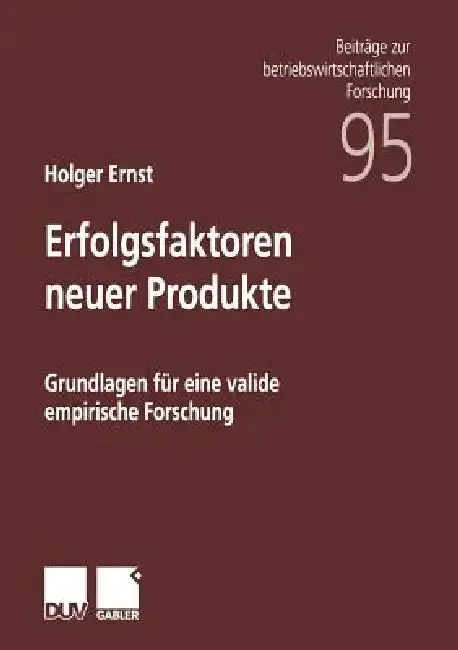 Cover of Erfolgsfaktoren Neuer Produkte