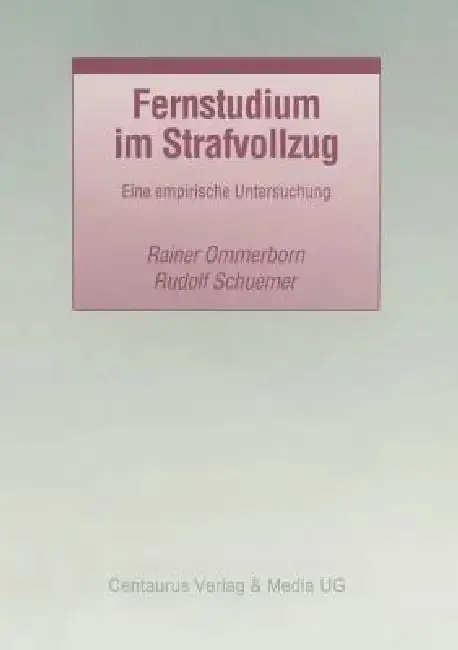 Cover of Fernstudium Im Strafvollzug