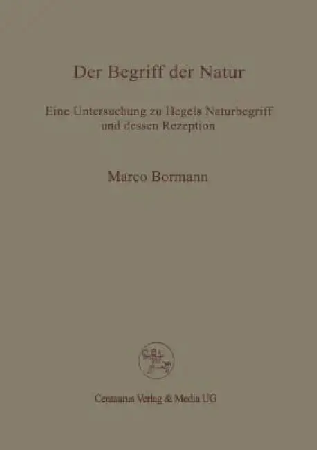 Cover of Der Begriff Der Natur