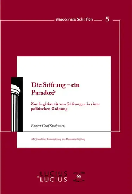 Cover of Die Stiftung - ein Paradox?